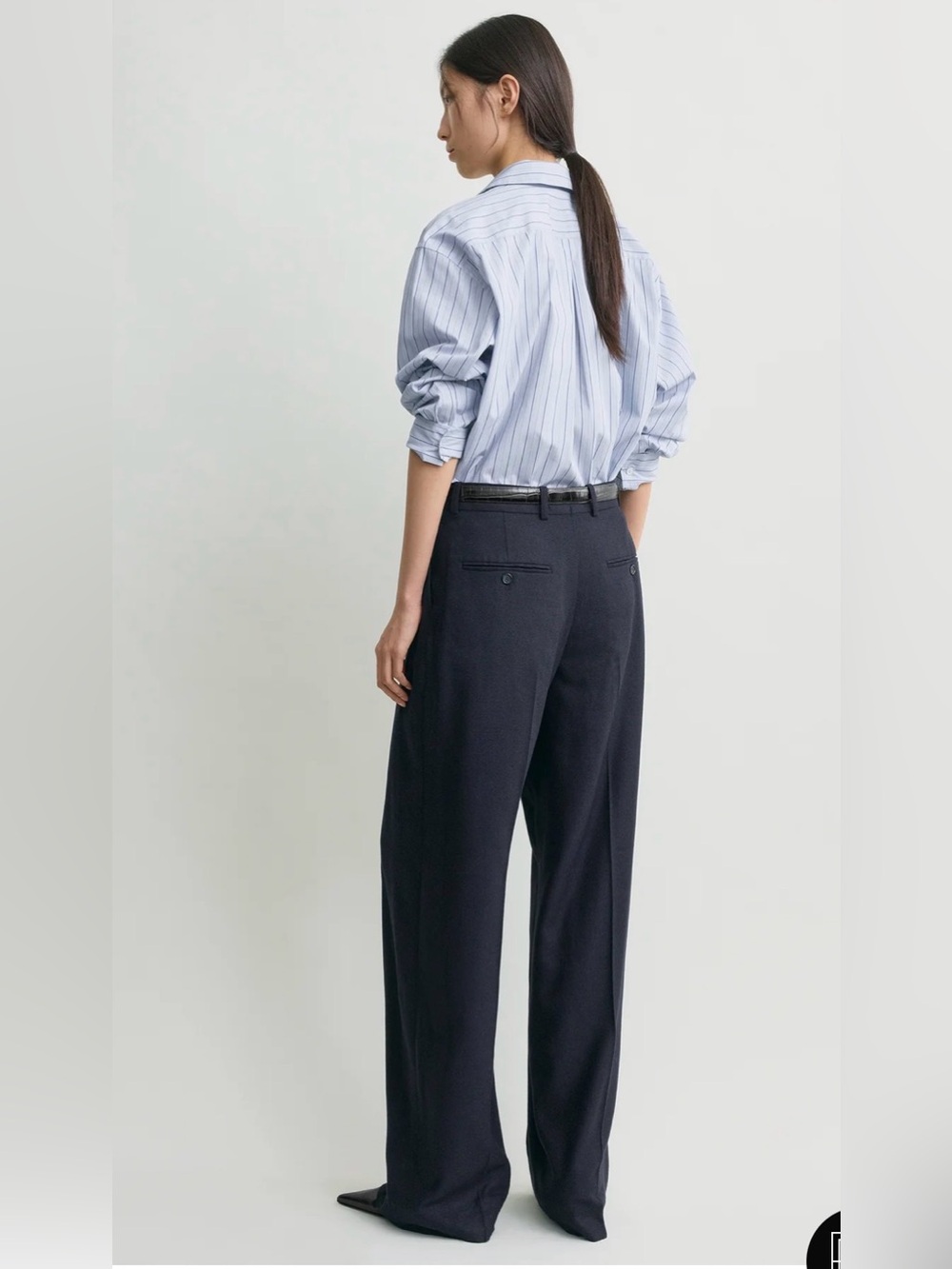 Toteme Wide flannel trousers navy NWT - Picture 3 of 13